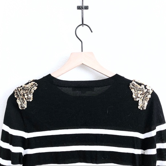 NWOT Sweater with Gold Sequin Shoulder Detail - Picture 8 of 8